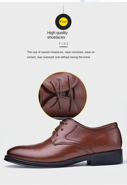 Elegant Men's Black Leather Oxfords for Formal Occasions - Perfect Wedding, Party, Office, and Business Shoes for Men
